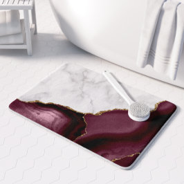 White Marble Gilded Burgundy Agate Badrumsmatta