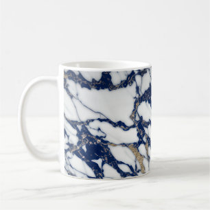 White Marble Gilded Navy Blue Agate Mugg