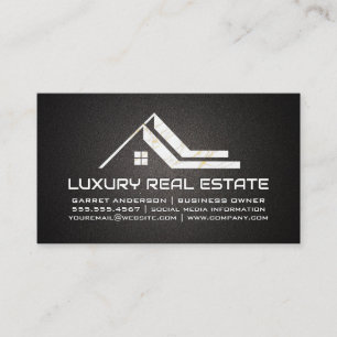 White Marble Guld House Tak Logotyp Visitkort