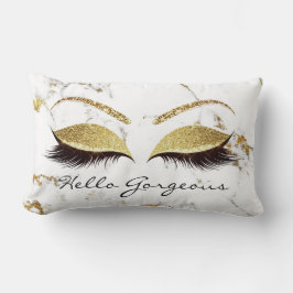 White Marble Guld Makeup Lash Hej Gorgous Lumbarkudde