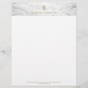 WHITE MARBLE INSIDA DESIGNER Letterhead Brevhuvud