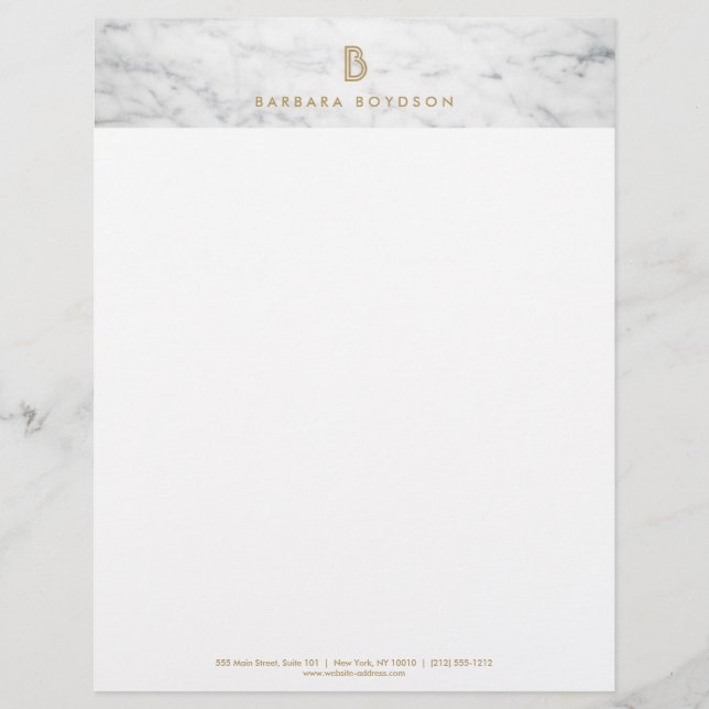 WHITE MARBLE INSIDA DESIGNER Letterhead Brevhuvud (Framsida)