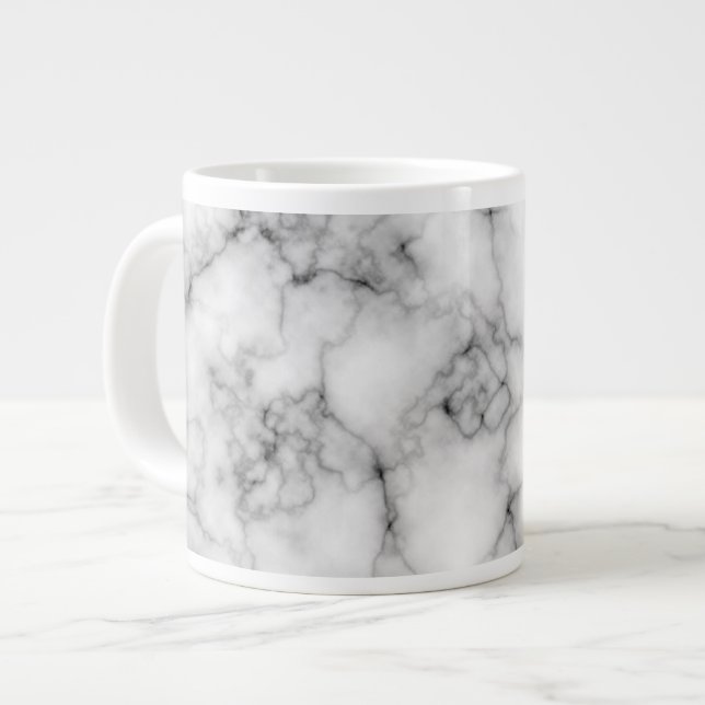 White Marble Jumbo Mugg (Framsida vänster)