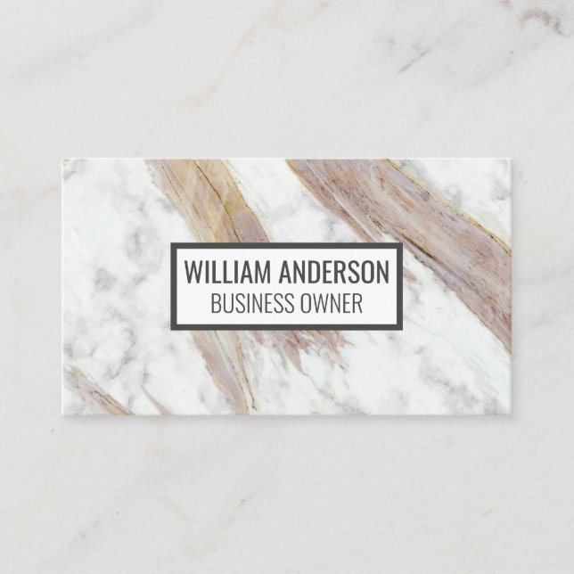 White Marble | Luxury Stone Visitkort (Framsida)
