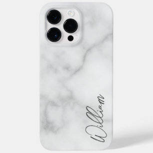 White Marble Modern Script Personlig Namn