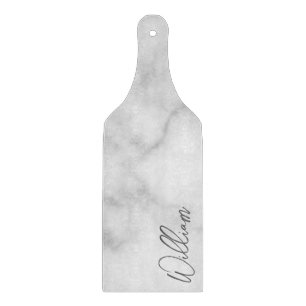 White Marble Modern Script Personlig Namn
