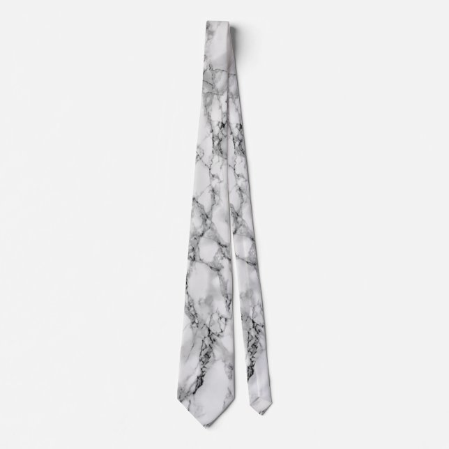 White Marble Neck Tie - Elegant Slips (Framsida)