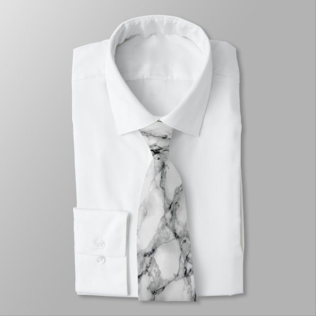 White Marble Neck Tie Slips (Bunden)