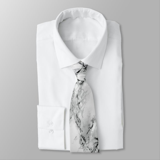 White Marble Neck Tie Slips (Bunden)