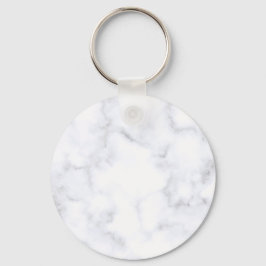 White Marble Nyckelring