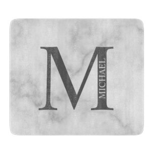 White Marble Personlig Monogram och Namn