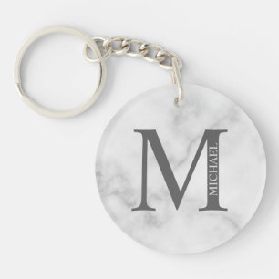 White Marble Personlig Monogram och Namn