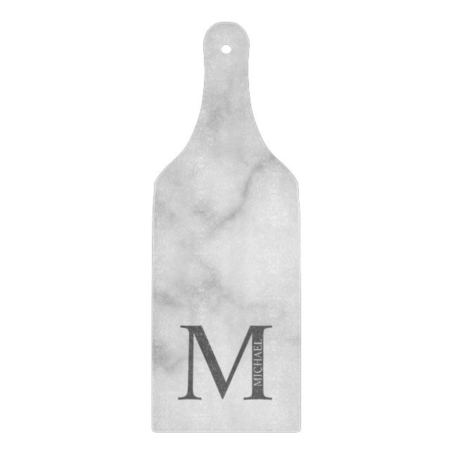 White Marble Personlig Monogram och Namn (Framsidan)