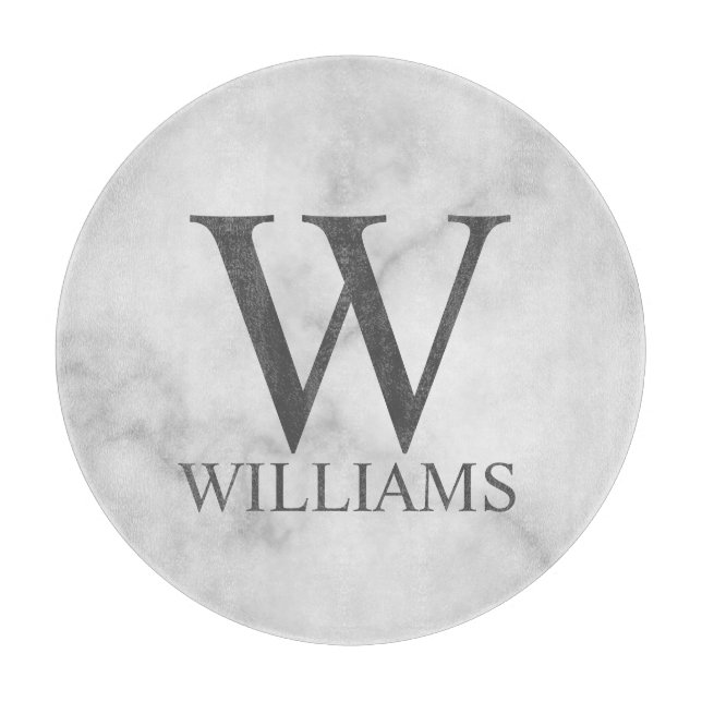 White Marble Personlig Monogram och Namn (Framsidan)