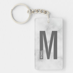 White Marble Personlig Monogram och Namn