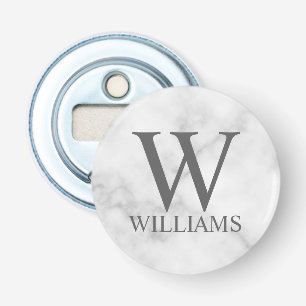 White Marble Personlig Monogram och Namn Flasköppnare