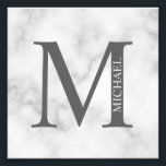 White Marble Personlig Monogram och Namn Fototryck<br><div class="desc">Personlig Monogram och Namn Design har personlig monogram och namn i klassiskt serif-teckensnitt stil. Perfekt som dekoration i hemmet,  hembiträden,  helgdag för familjen,  nygifta och mycket annat.</div>