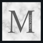 White Marble Personlig Monogram och Namn Poster<br><div class="desc">Personlig Monogram och Namn Design har personlig monogram och namn i klassiskt serif-teckensnitt stil. Perfekt som dekoration i hemmet,  hembiträden,  helgdag för familjen,  nygifta och mycket annat.</div>