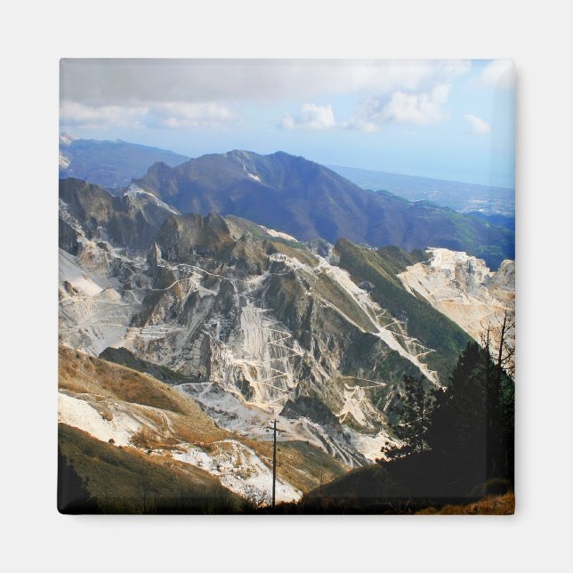 White Marble Quarries, Carrara - Italien Magnet (Framsidan)