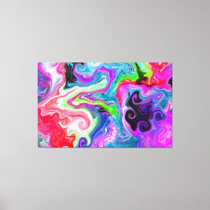 White Marble River Colorful Marble Art Canvastryck