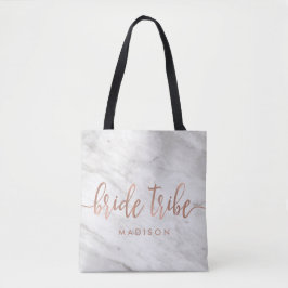 White Marble & Ro Guld Monogram Bride Tribe Tygkasse