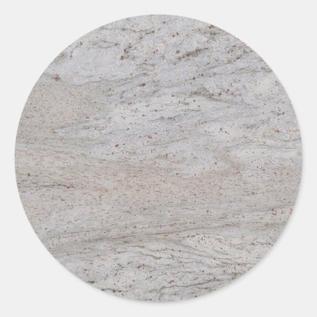 White Marble Round Sticker Runt Klistermärke (Framsida)