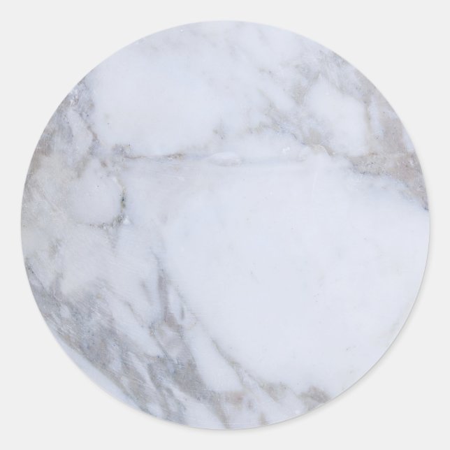 White Marble Runt Klistermärke (Framsida)