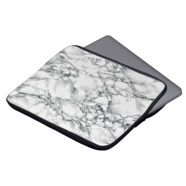White Marble Stone Laptop sleeve (Framsida topp)