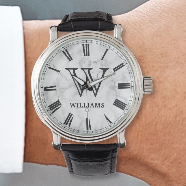White Marble Stone Mönster Armbandsur (Skapare uppladdad)