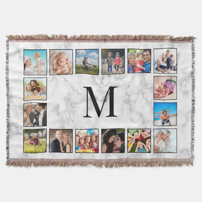 White Marble Stone Mönster Filt (Framsidan)