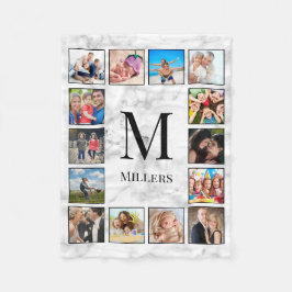 White Marble Stone Mönster Fleecefilt