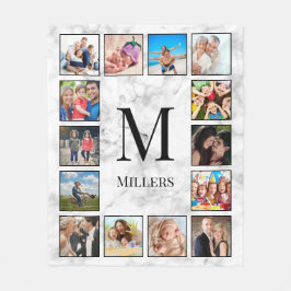 White Marble Stone Mönster Fleecefilt