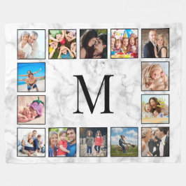 White Marble Stone Mönster Fleecefilt