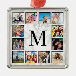 White Marble Stone Mönster Julgransprydnad Metall