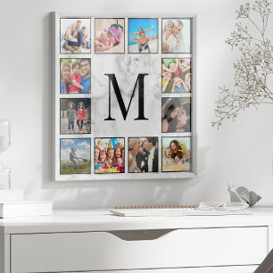 White Marble Stone Mönster Poster