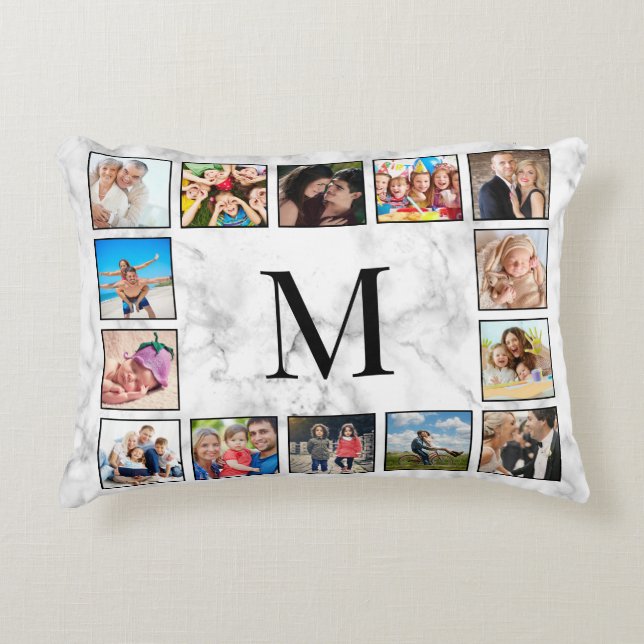 White Marble Stone Mönster Prydnadskudde (Framsidan)