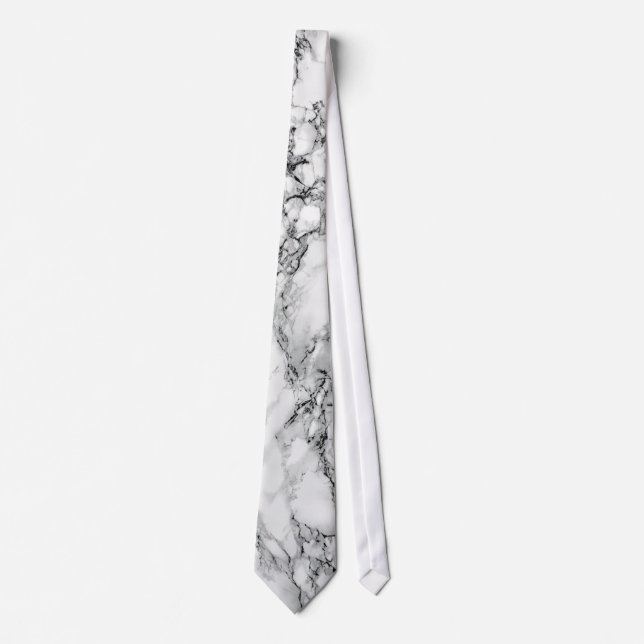 White Marble Stone Neck Tie Slips (Framsida)