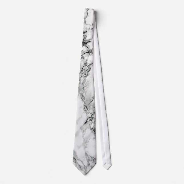 White Marble Stone Neck Tie Slips (Framsida)