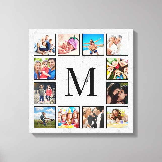 White Marble Stone Pattern Canvastryck (Framsida)