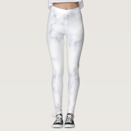 White Marble Struktur Leggings
