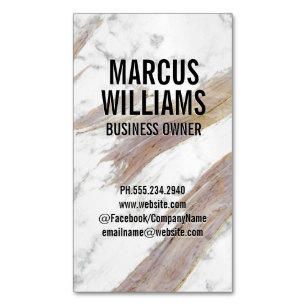 White Marble Struktur Magnetiska Visitkort