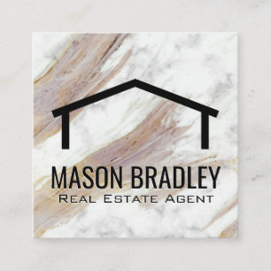 White Marble Struktur   Tak-ikon Fyrkantigt Visitkort