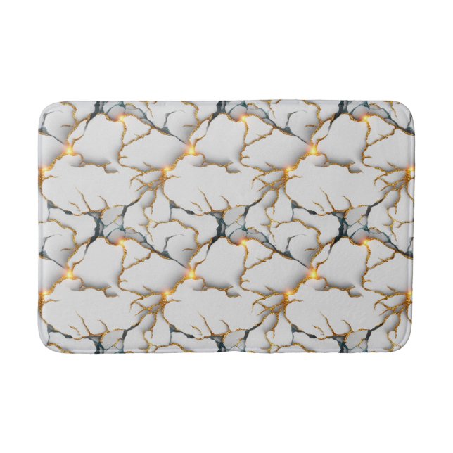 White Marble Texture with Glowing Gold Veins Badrumsmatta (Framsidan)