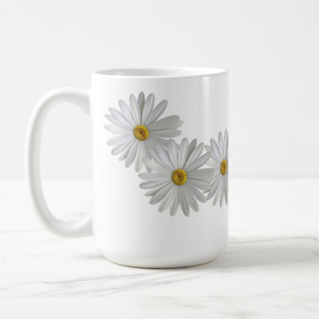 White Marguerite Daisy Flowers Kaffemugg (Vänster)