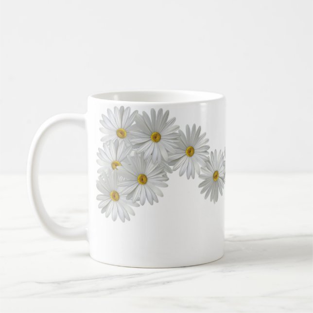White Marguerite Daisy Flowers Kaffemugg (Vänster)