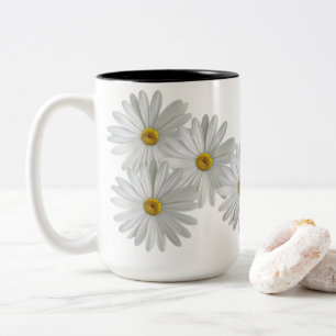 White Marguerite Daisy Flowers Två-Tonad Mugg