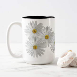 White Marguerite Daisy Flowers Två-Tonad Mugg