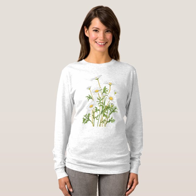 White Marguerite Daisy T Shirt (Hel framsida)