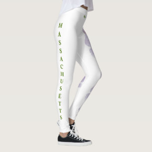 White Massachusetts State Mayblommgings Leggings