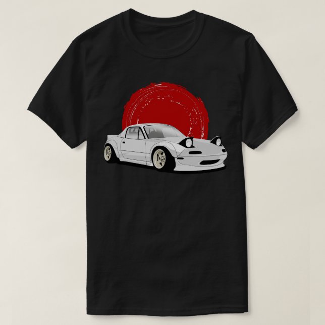 White Mazda Miata NA T Shirt (Design framsida)